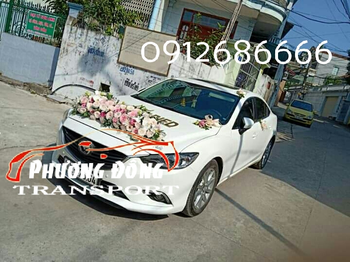 Thuê xe cưới Mazda 6 màu trắng tại quận đống đa hà nội - xe phương đông